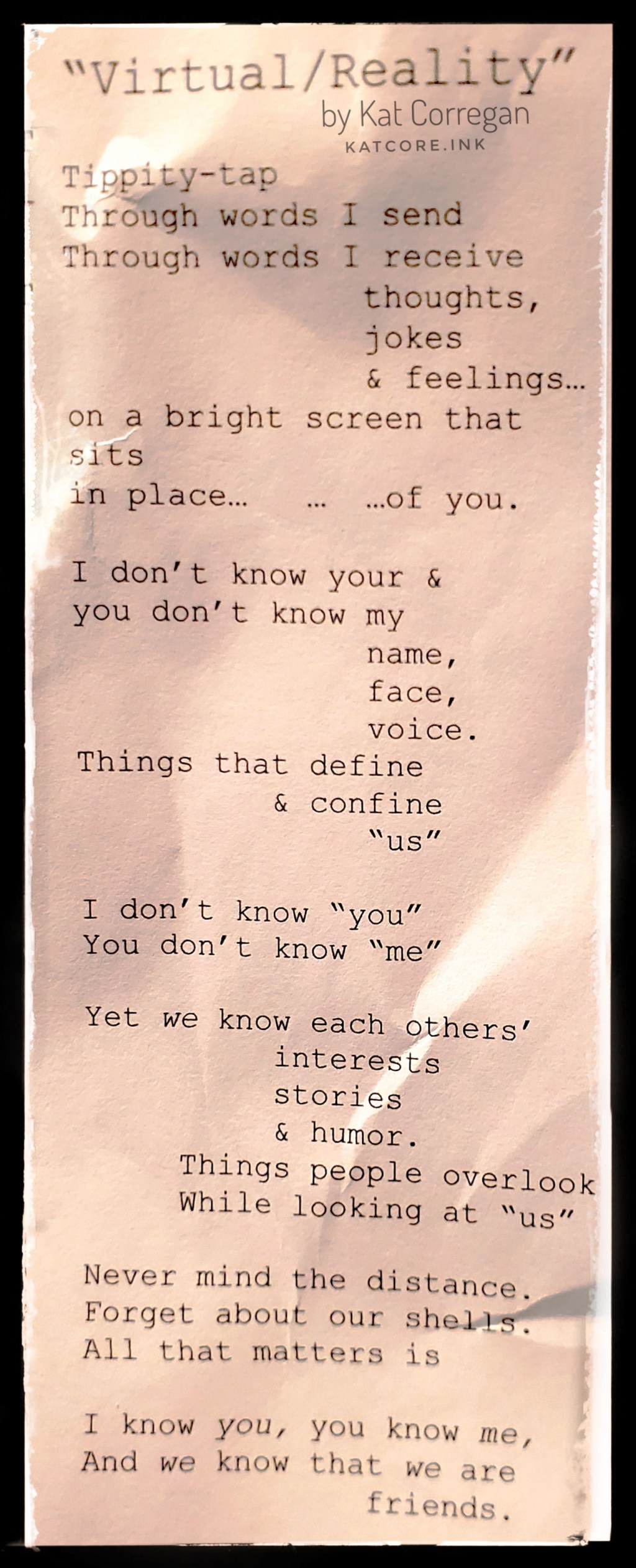 Poem: Virtual/Reality